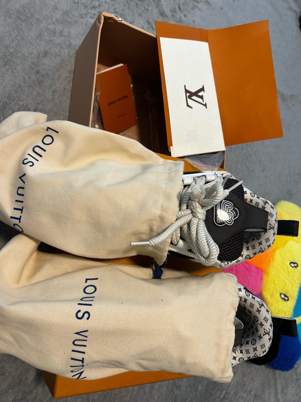 Louis Vuitton Kids Black and White LV Lace-Up Sneakers - Picture 8 of 10